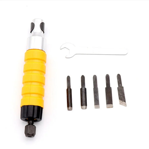 1 Set Wood Carving Tool Wood Chisel Carving Tool Set Electric Chisel with 5 Carving Tips Wrench Flexible Flex Shaft Hand Tool